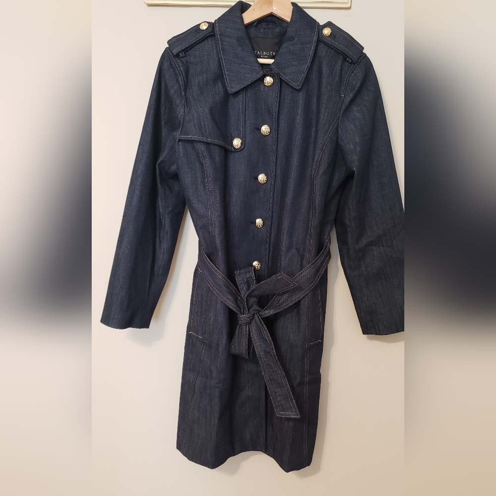 Talbots Women's Dark Blue Trench Coat